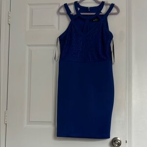 Guess Blue Halter Bodycon Mini Dress
